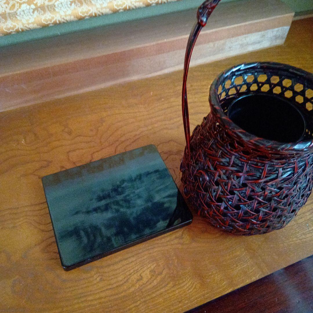 【新品】籃胎漆器　花籠