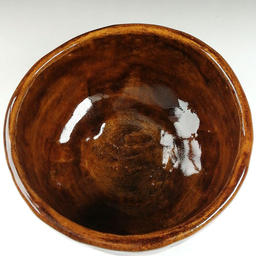 Ｔ６１１　茶碗　『大樋飴釉茶碗』『四耕窯　伊豆蔵寿郎 造』　共箱　抹茶碗　茶道具