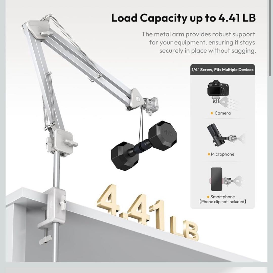 Ulanzi TH04 カメラアーム スタンド 俯瞰撮影 アーム 耐荷重2kg