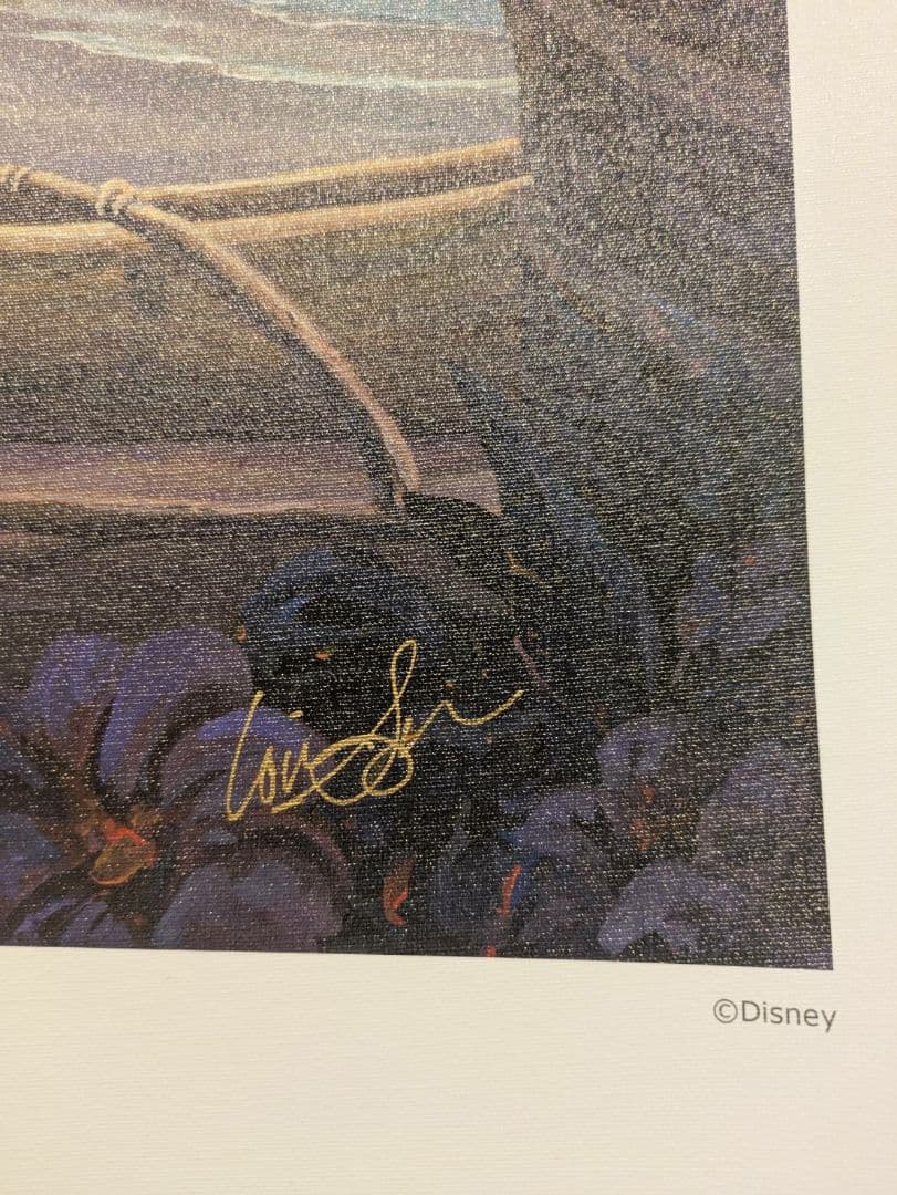 最終値下げディズニーハワイアンホリデー絵画ディズニー公認画家ウィリアムサイン入り