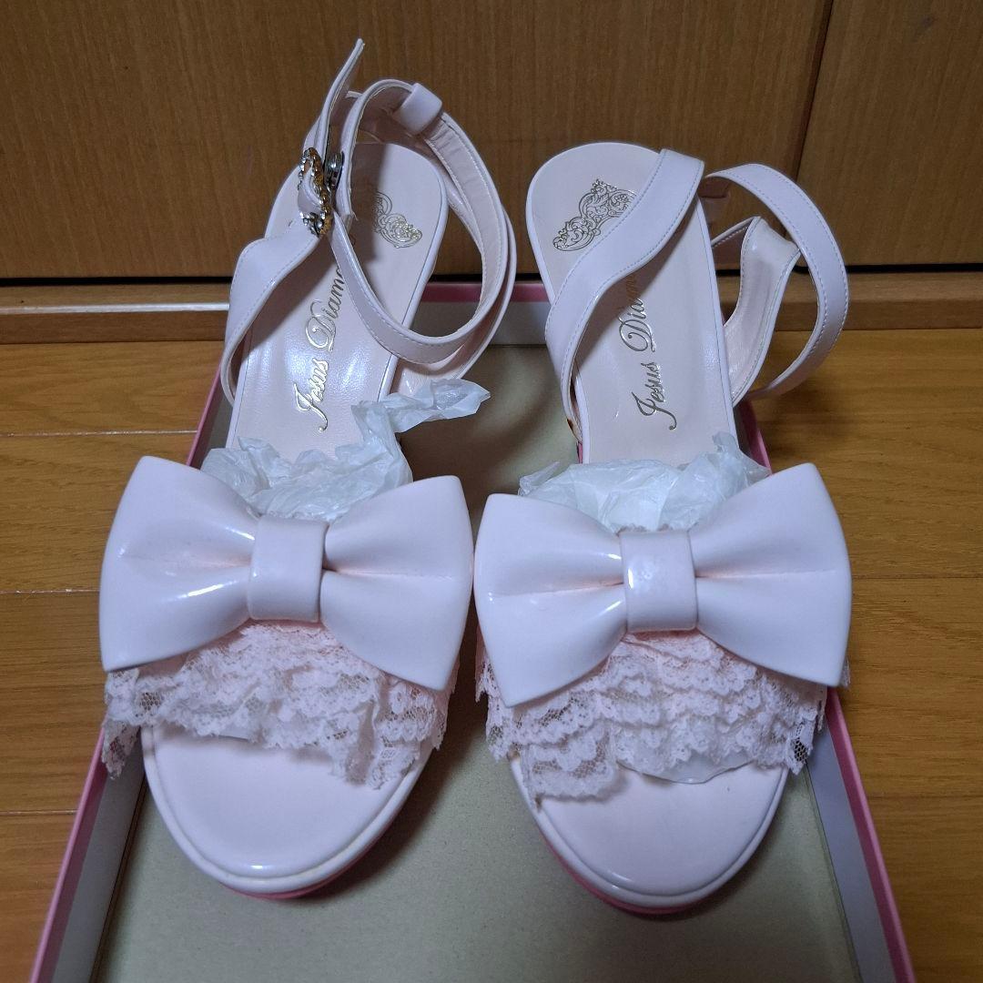 Jesus Diamante リボンストラップサンダル