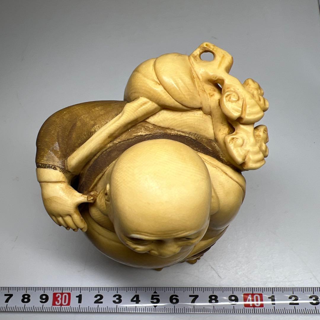 専用　極上布袋置物　450g/高さ11.3㎝　東Y7-0904①トヒカ