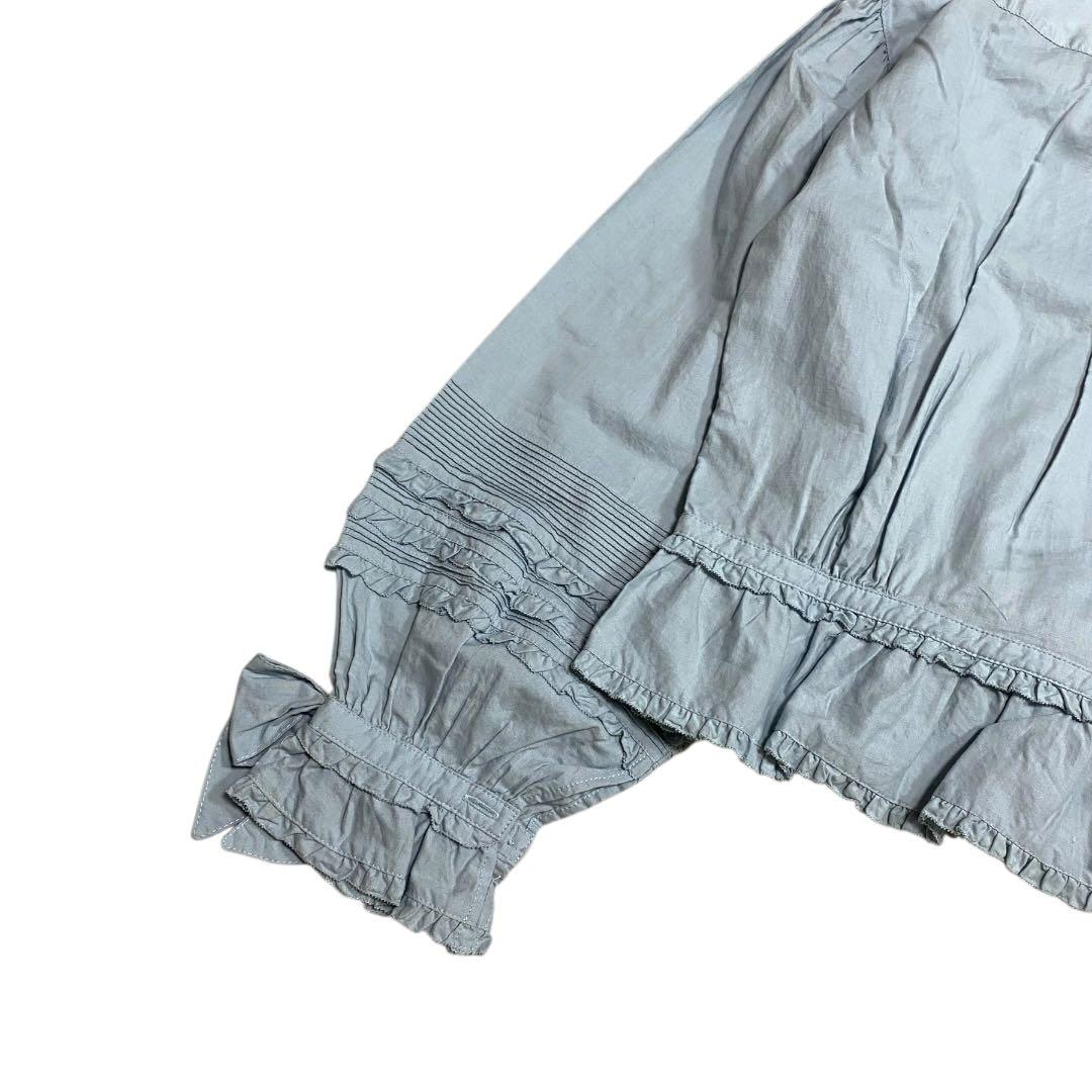 ピンクハウス　オーバーブラウス　ピコフリル　リボン　ピンタック　フード付き