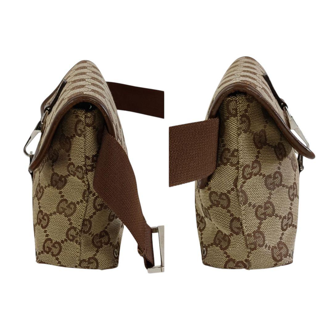 美品 正規品 GUCCI グッチ ボディバッグ ウエストポーチ GGキャンバス