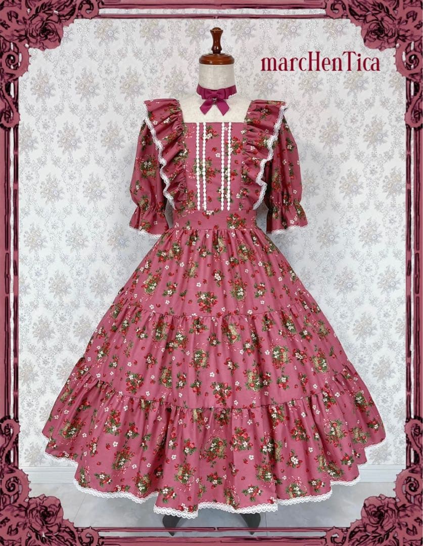 marcHenTica メルヘンティカ　ストロベリーバスケットワンピース　ピンク