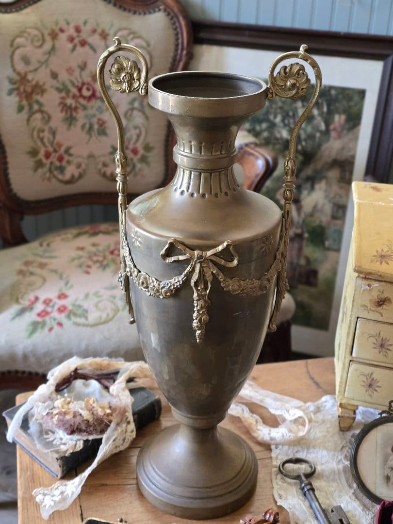 マリン　アンティーク　真鍮　フラワーベース