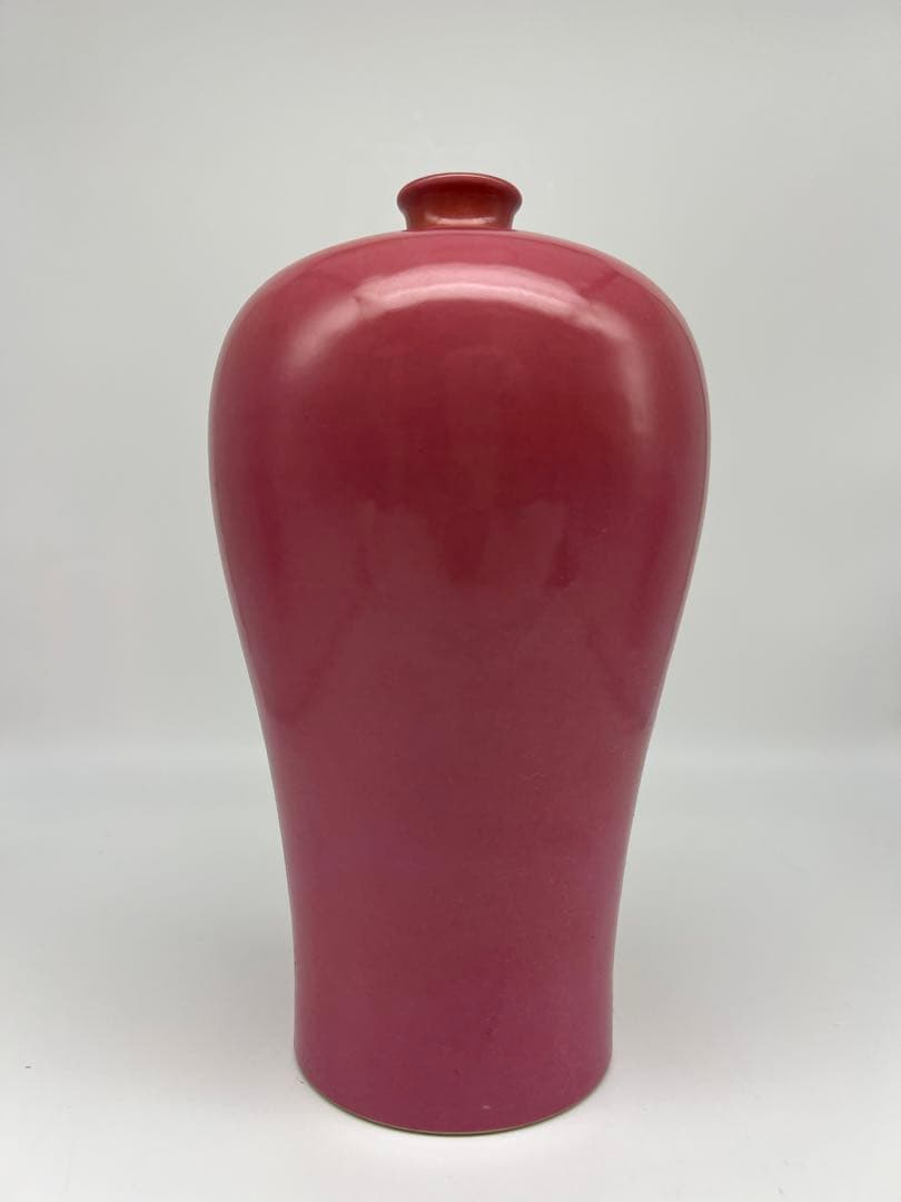 中国民国〜50年代の胭脂紅梅瓶唐物古美術品　江戸アンティーク骨董コレクション青磁