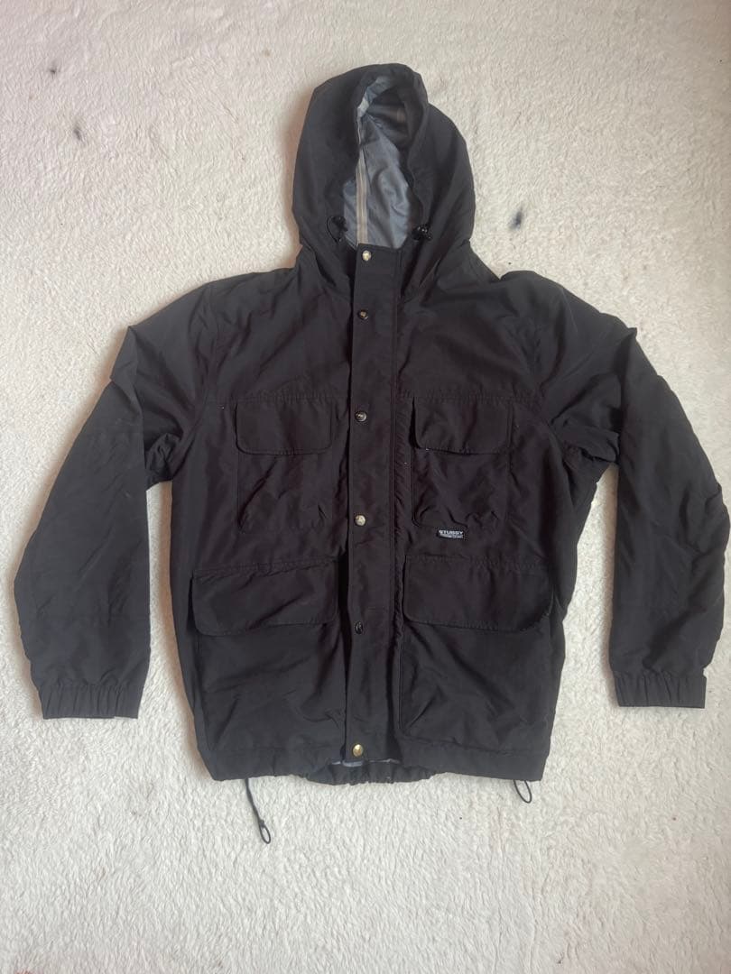 STUSSY ブラック ナイロンジャケット Lサイズ