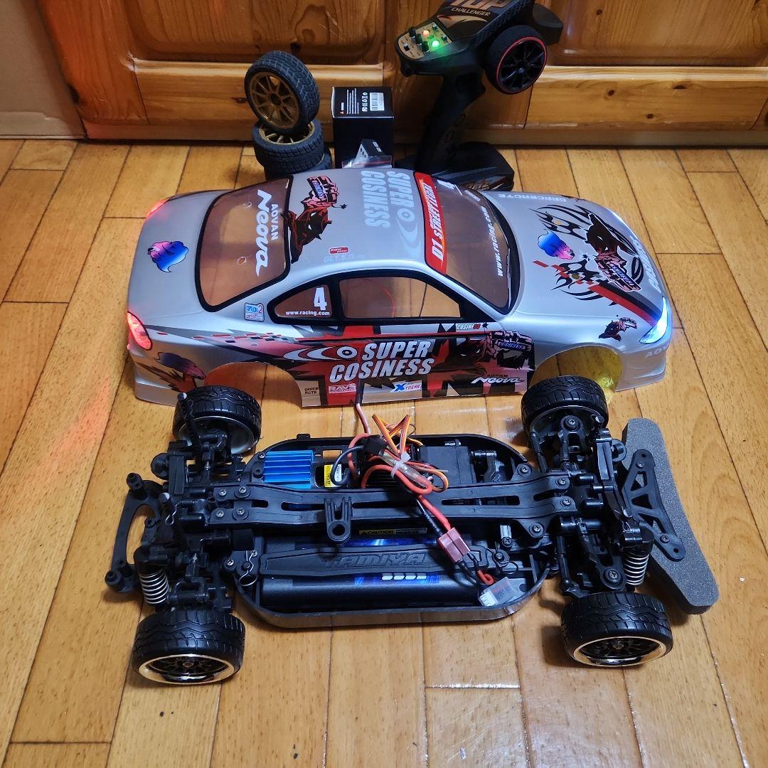 タミヤ ドリフト ラジコン フルセット　TT01 シルビア　ボディ　改造パーツ付