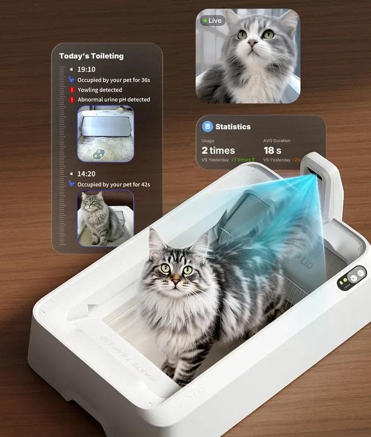 新品⭐️猫の自動トイレ 大型猫・多頭飼い 囲まれてないから慣れるのが早い 開放型