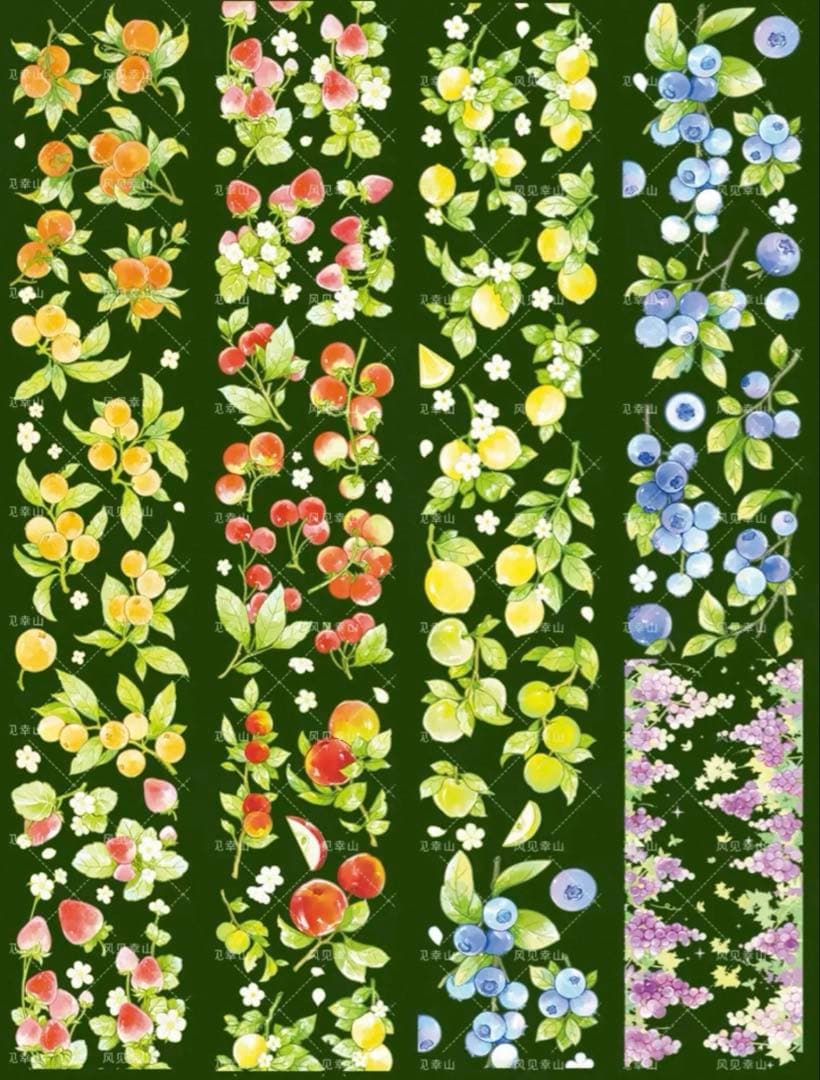 PET 果子多多 ダイカット 5cm×5m 海外マステ　果物　フルーツ