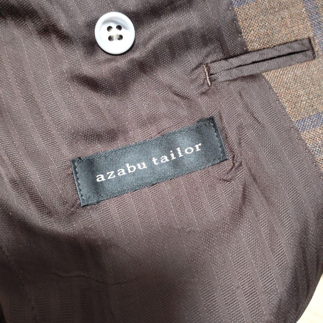 麻布テーラー　ブラウン チェック柄 ビジネスジャケット