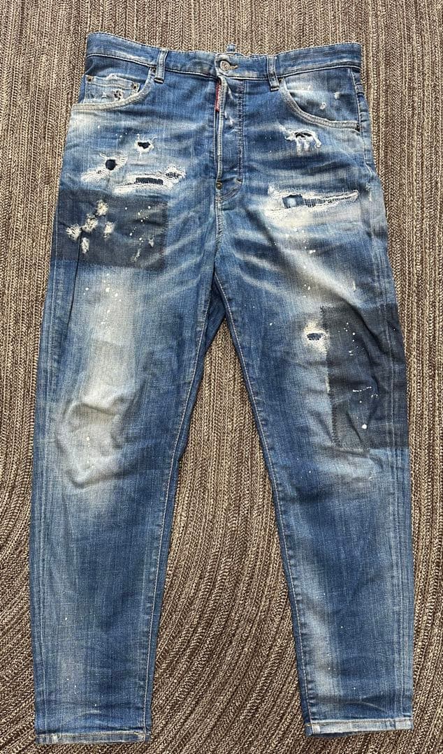 DSQUARED2 ダメージ加工 ブルーデニム スリムフィット　48