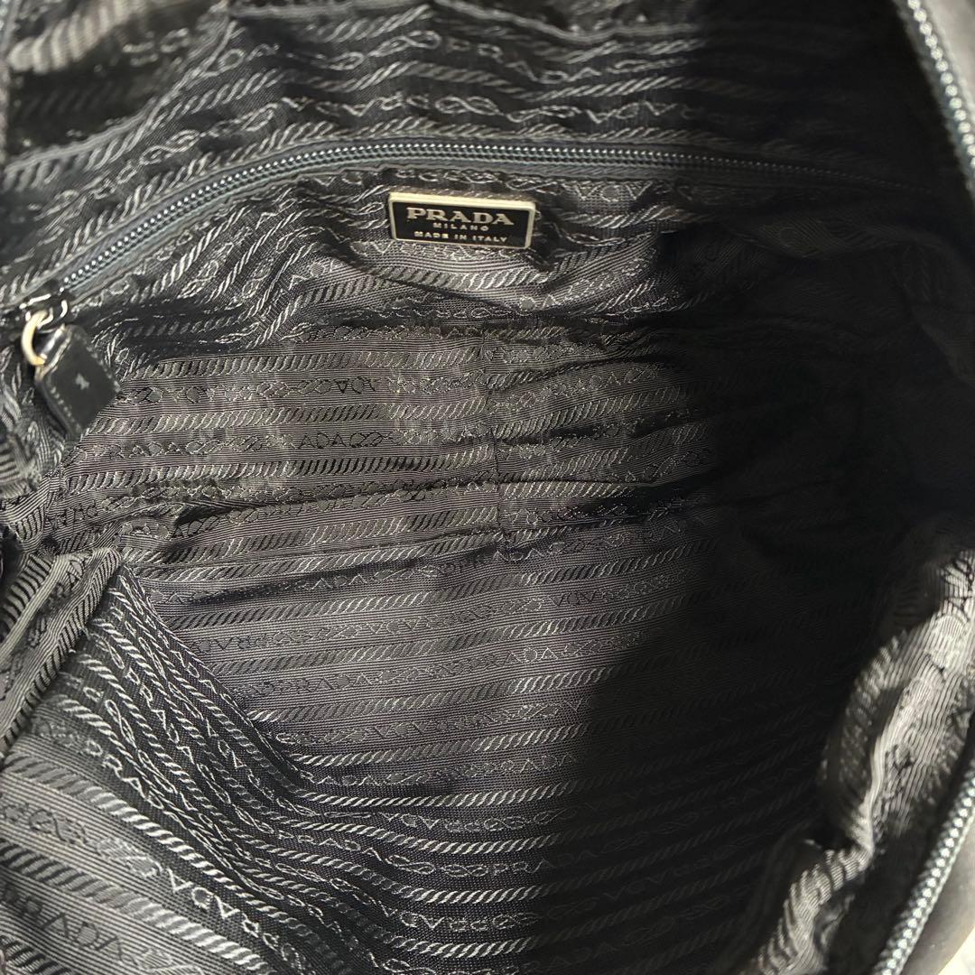 極美品　150 PRADA プラダ　ハンドバッグ　ブラック　ナイロン　kq4