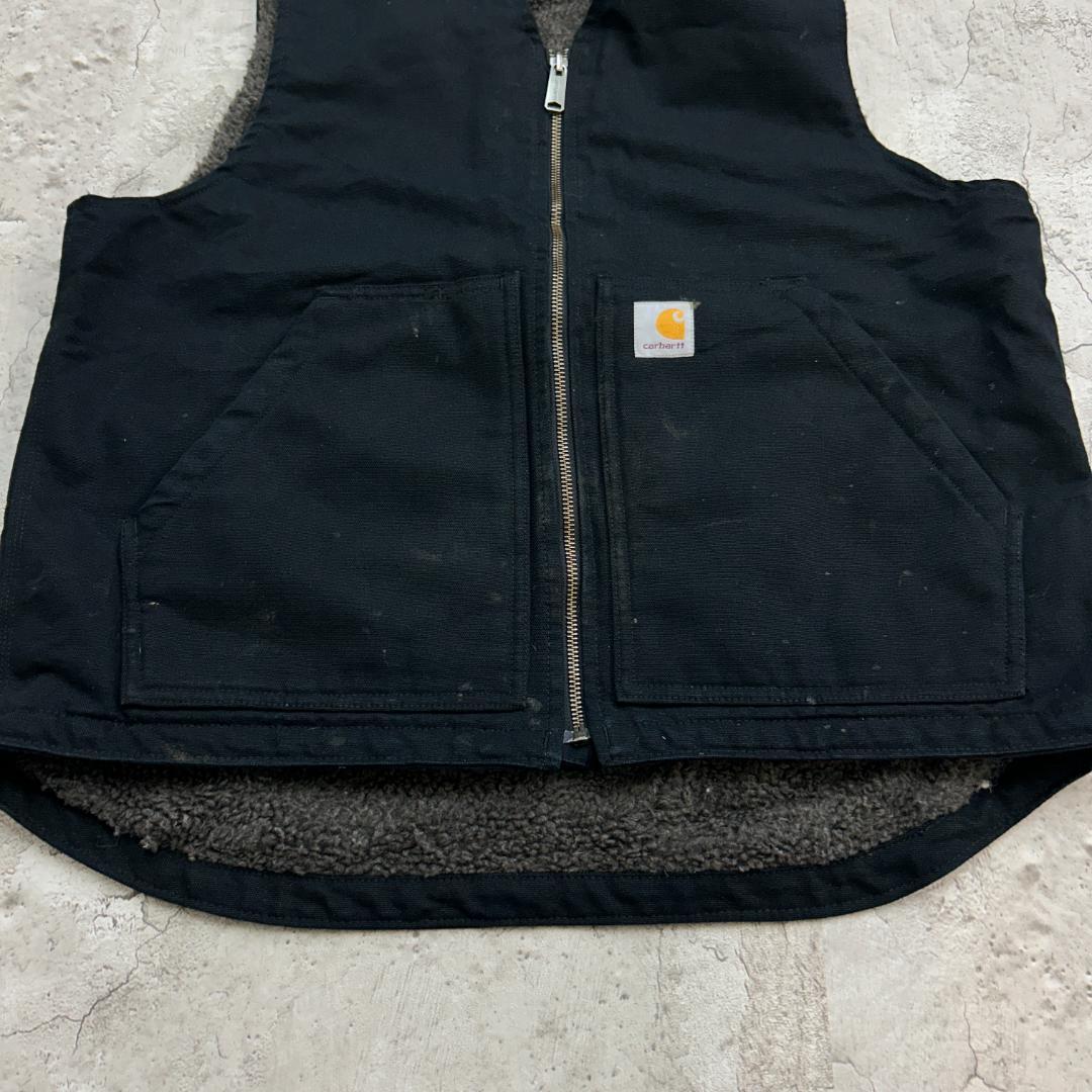 り*ぃ様 Carhartt　カーハート　ダックベスト　ボアベスト　古着　ブラック