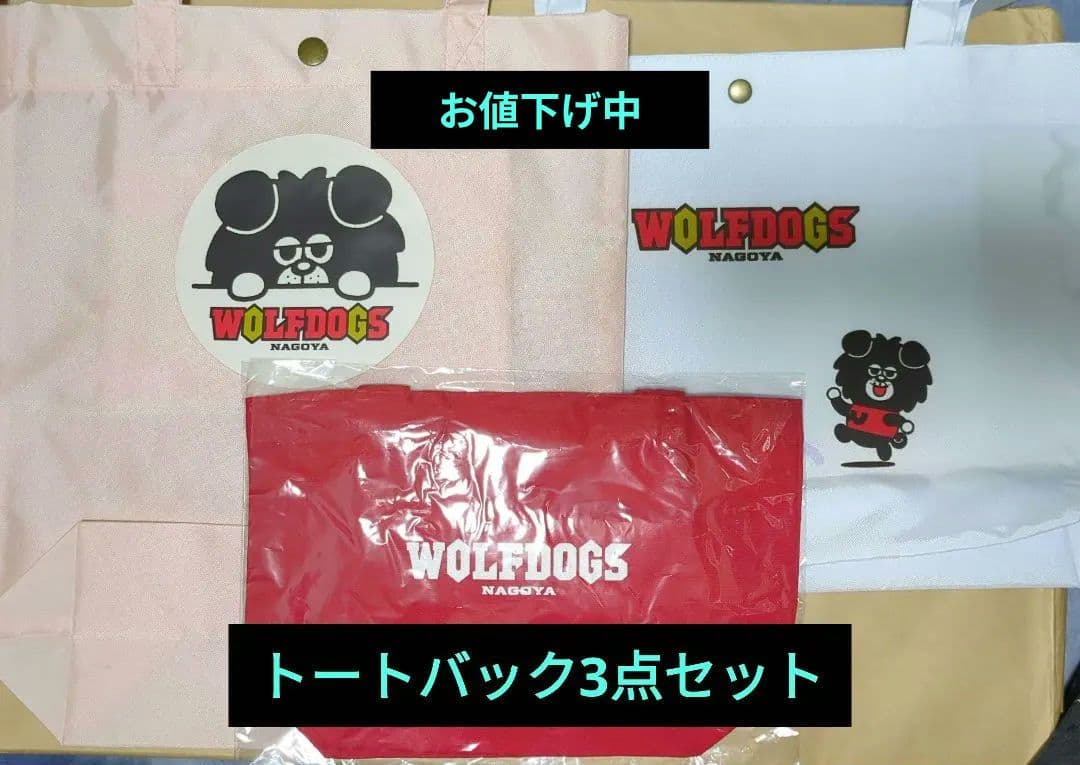 ウルフドッグス名古屋　トートバック　3点セット