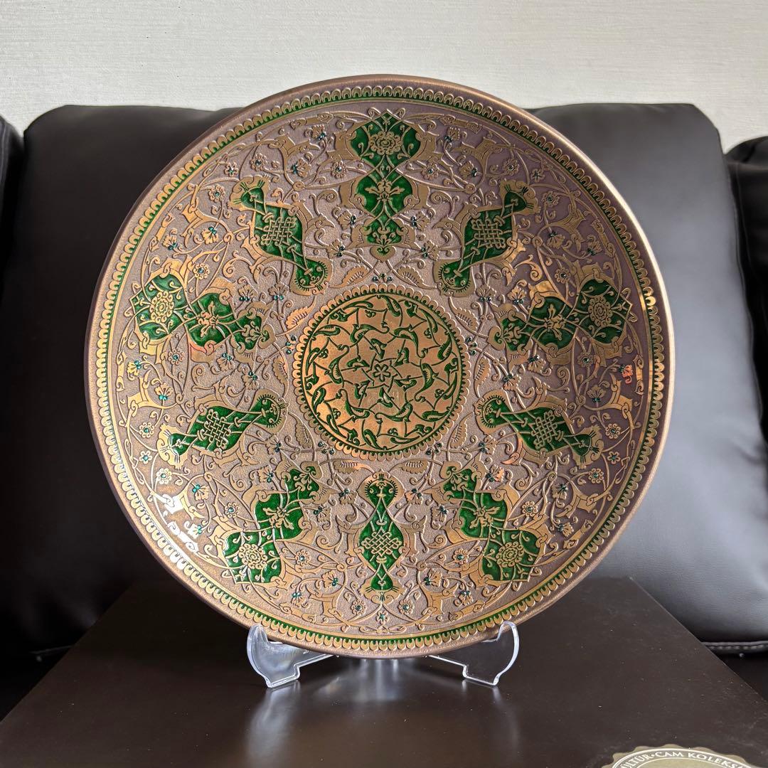 Paşabahçe(パシャバチェ) 装飾皿 24金レリーフ 限定品