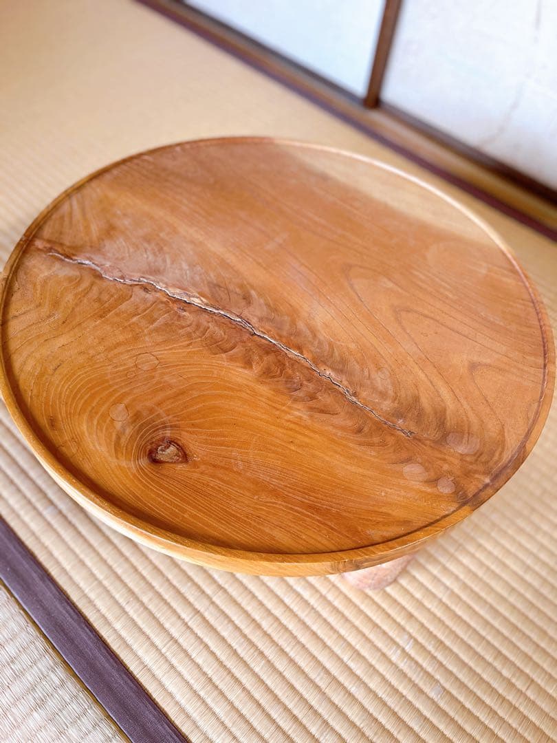 ちゃぶ台 天然木 円形 座卓 一枚板 和モダン お値下げ