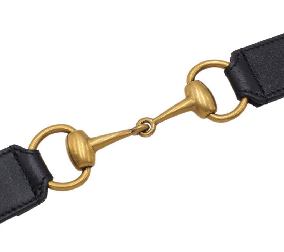 Q2787 未使用 グッチ ホースビット レザー ベルト