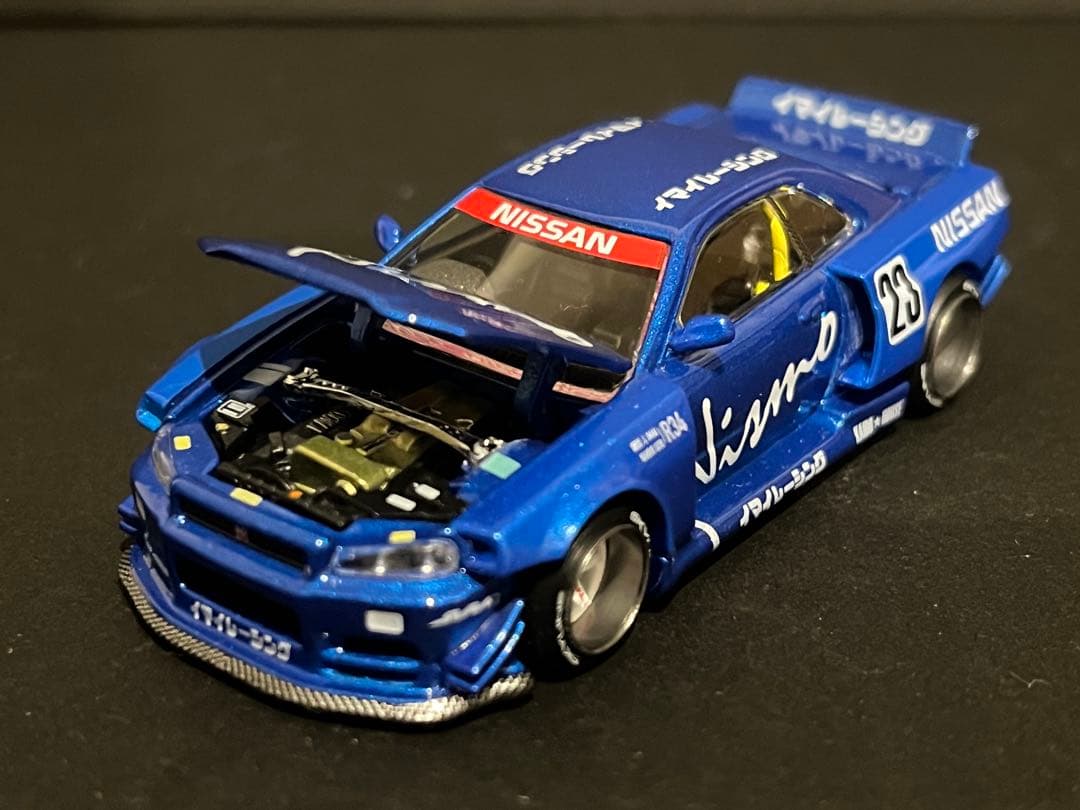 MINIGT街道ハウス　R34 スカイラインGT-R ブルーメタリック