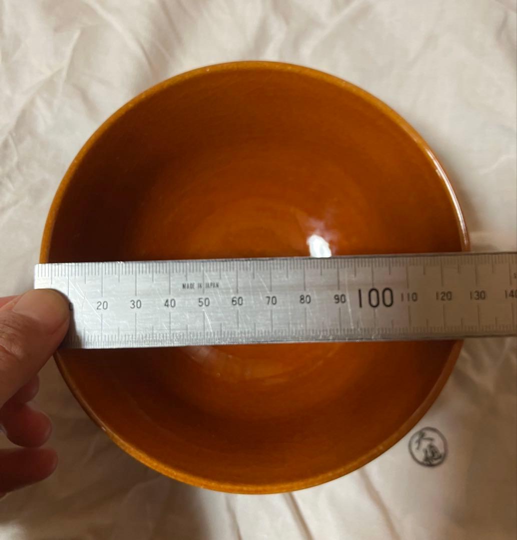 茶道具　魚紋　大樋　茶碗　十代 大樋長左衛門　中古品　1点