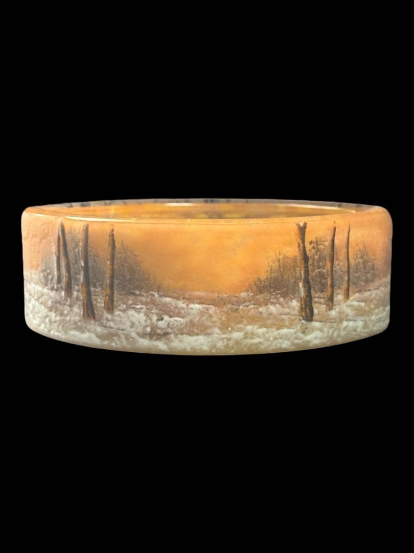 12cm ドーム ナンシー 冬景色 鉢 ボウル 美品 花器 アール ヌーボー