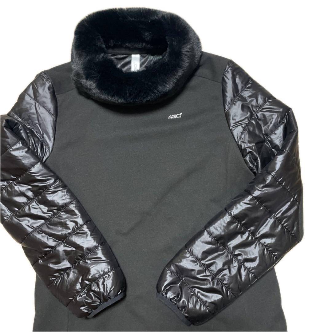 CERVA 黒 カシミア混 ダウン切り替え プルオーバー