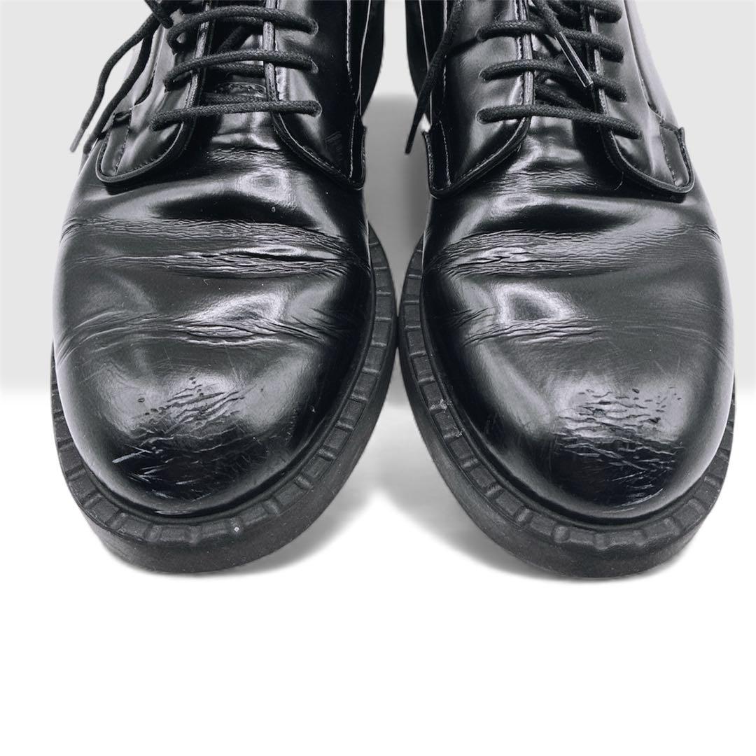 と*ぃ様 PRADA DNC713プレーン トゥ レザー ドレスシューズ 38