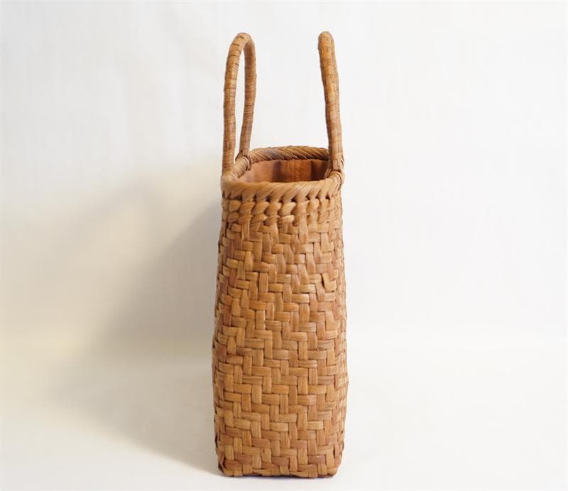 山葡萄 籠 かごバッグ 網代編・未使用品・やまぶどう籠・美品　趣のある逸品です