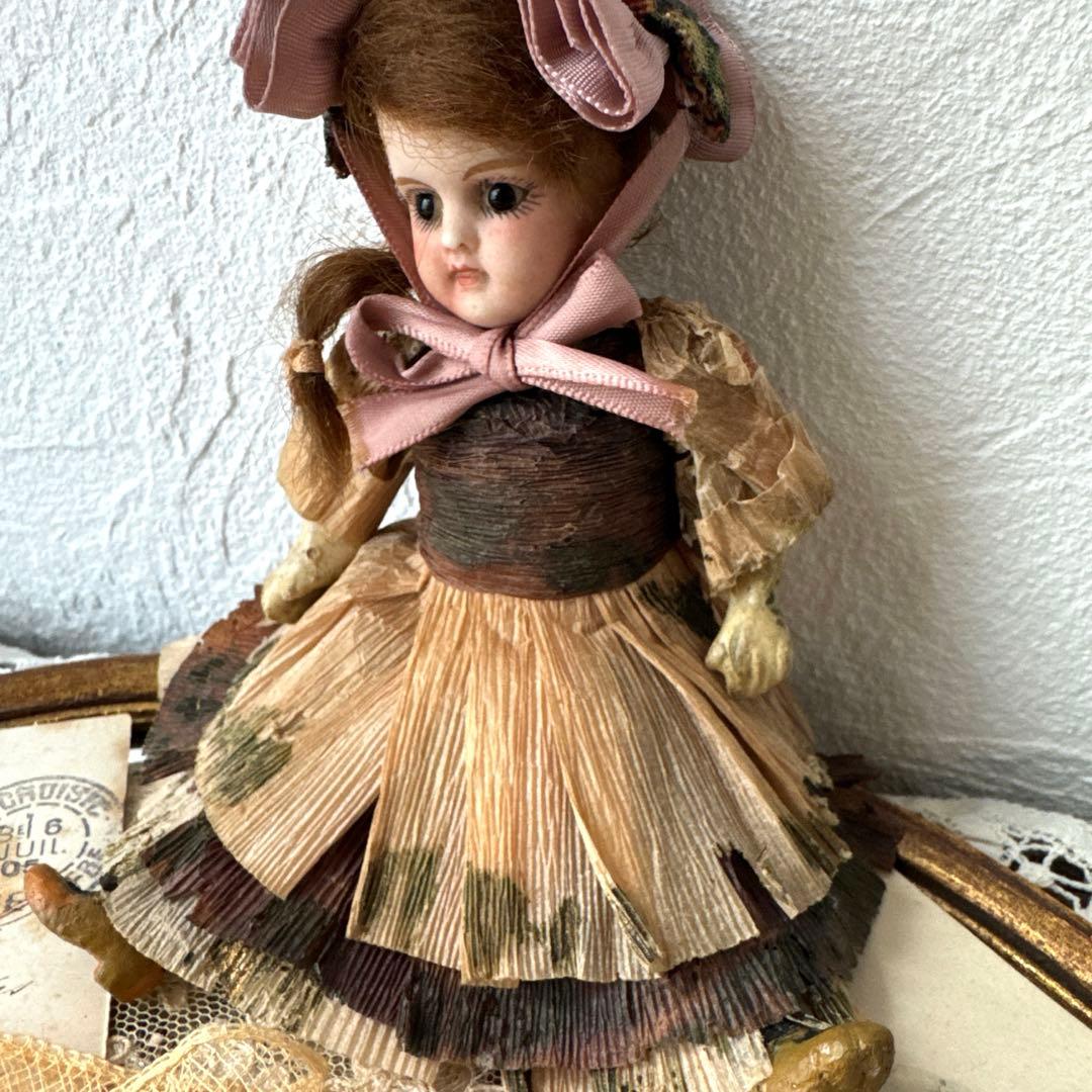 アンティークミニョネット　ビスクヘッドドール　フレンチミニョネット