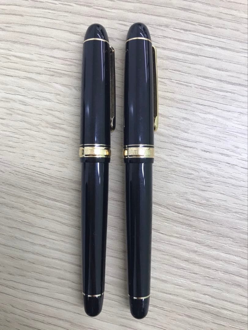 K14ペン先の黒い万年筆 2本セット
