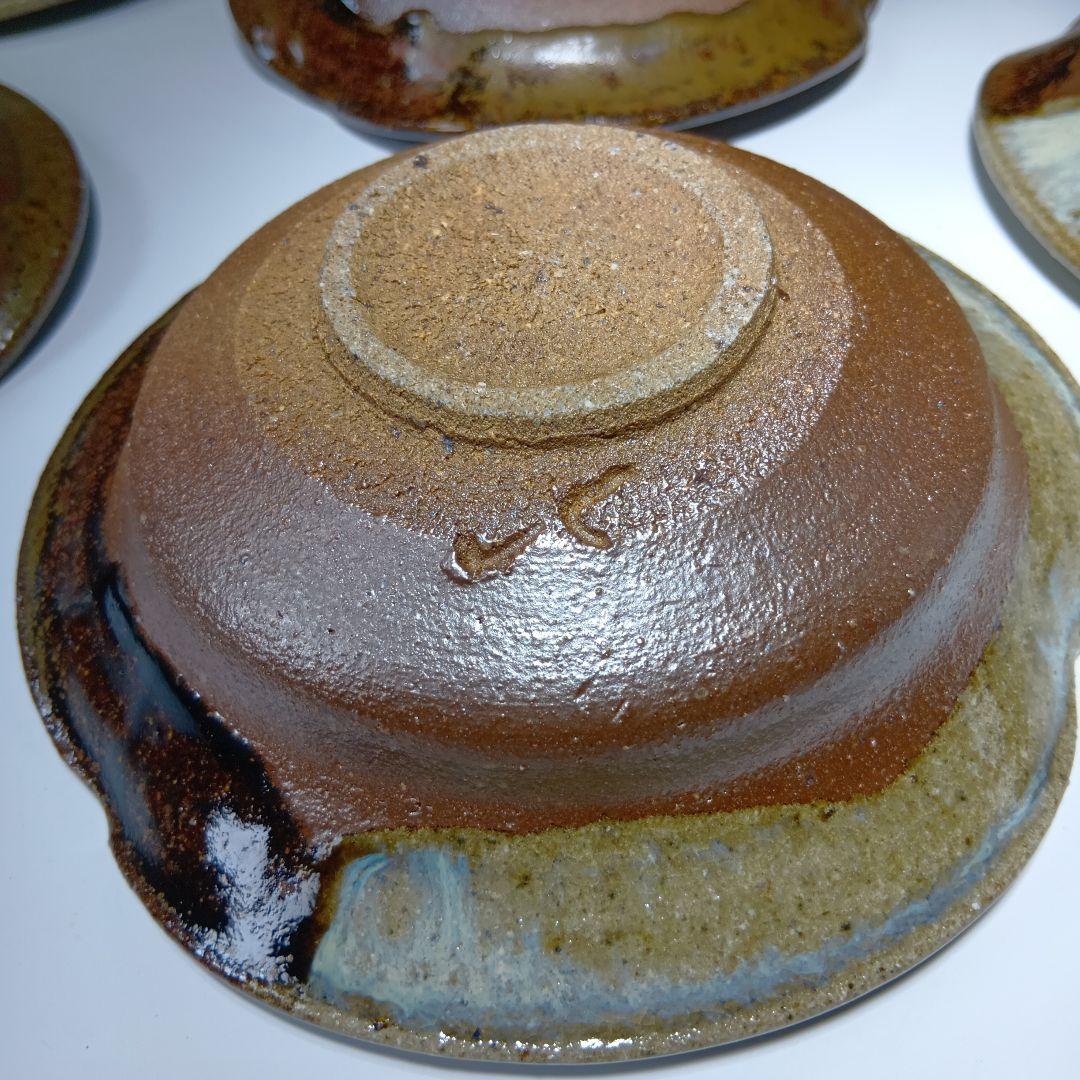 最後値下げ唐津焼　西岡小十作　朝鮮唐津向付5客　 共箱　未使用品　美品