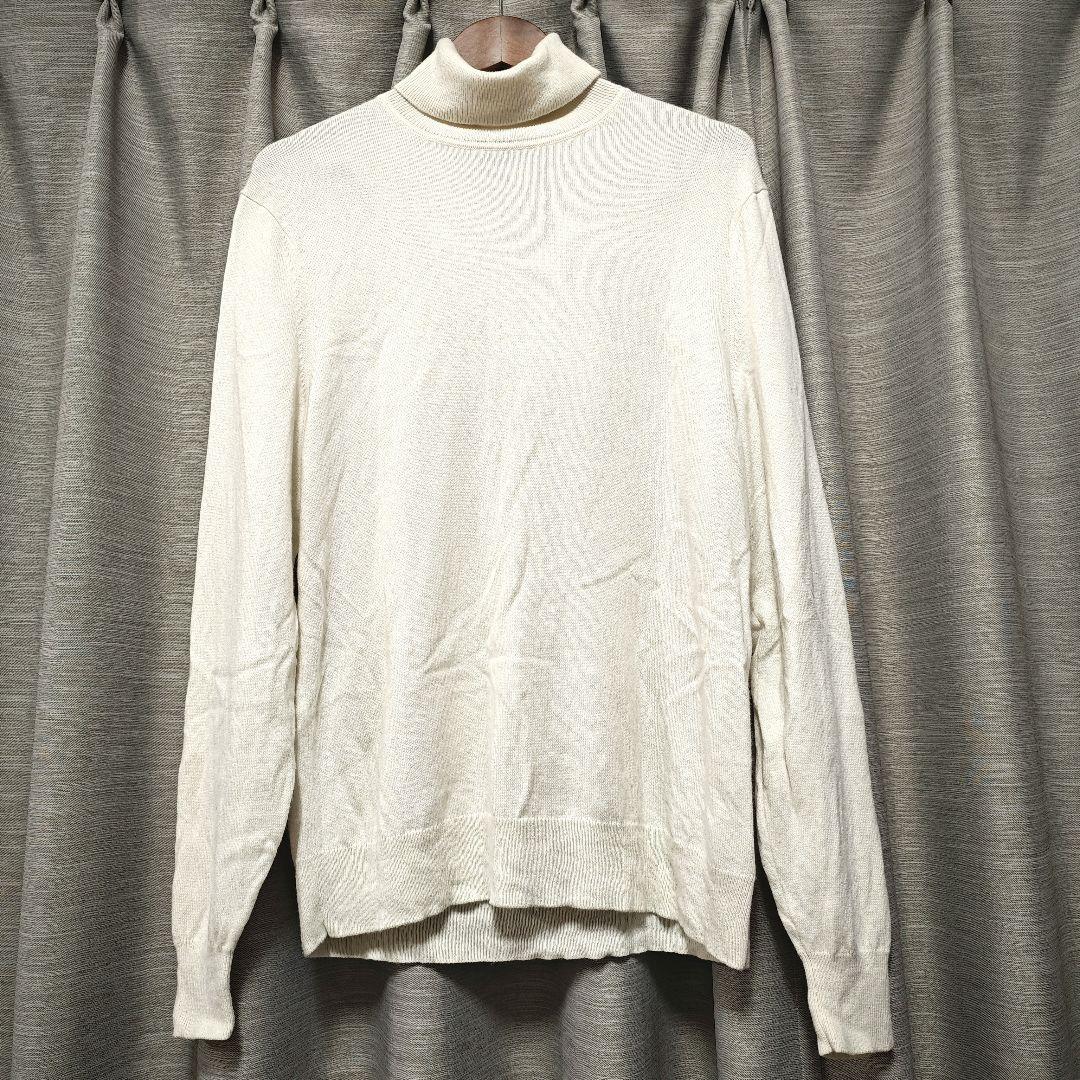 【通常：Theory】カシミア100% タートルネック「S/Ｍ：オフホワイト」