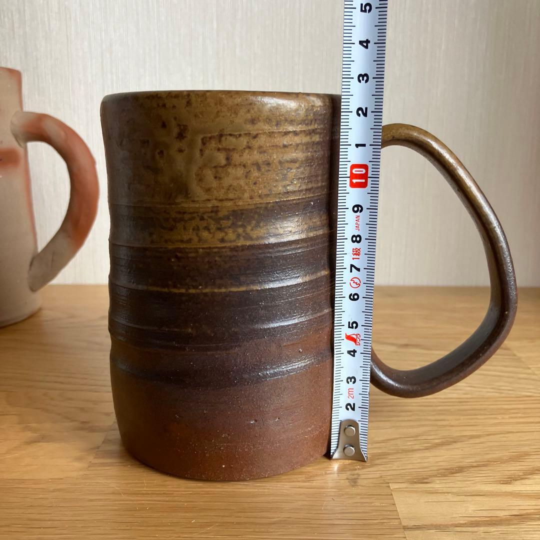 備前焼　ビアマグ　マグカップ大　2点セット