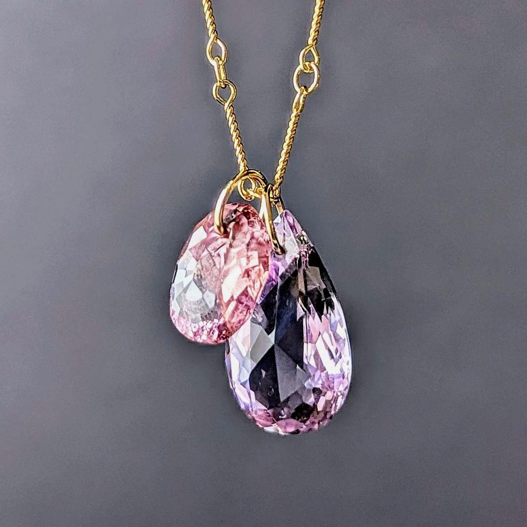 ♢容音♢訳あり♢K18 ピンクトルマリン＆アメトリン セットチャーム