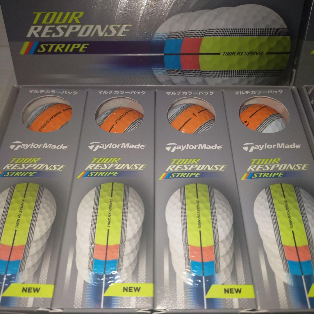 新品 TaylorMadeツアーレスポンスストライプボールオレンジ2ダース24球