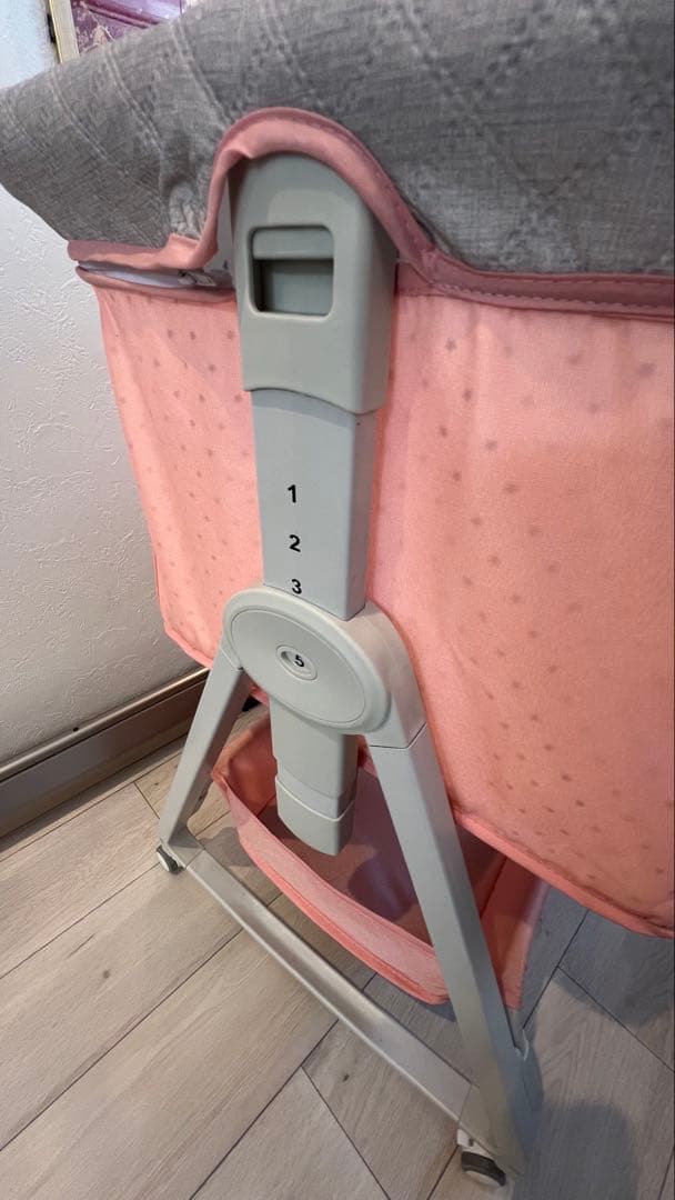 ベビーベッド 添い寝 新生児ベッド 調節可能 蚊帳付 ピンク キャスター付き