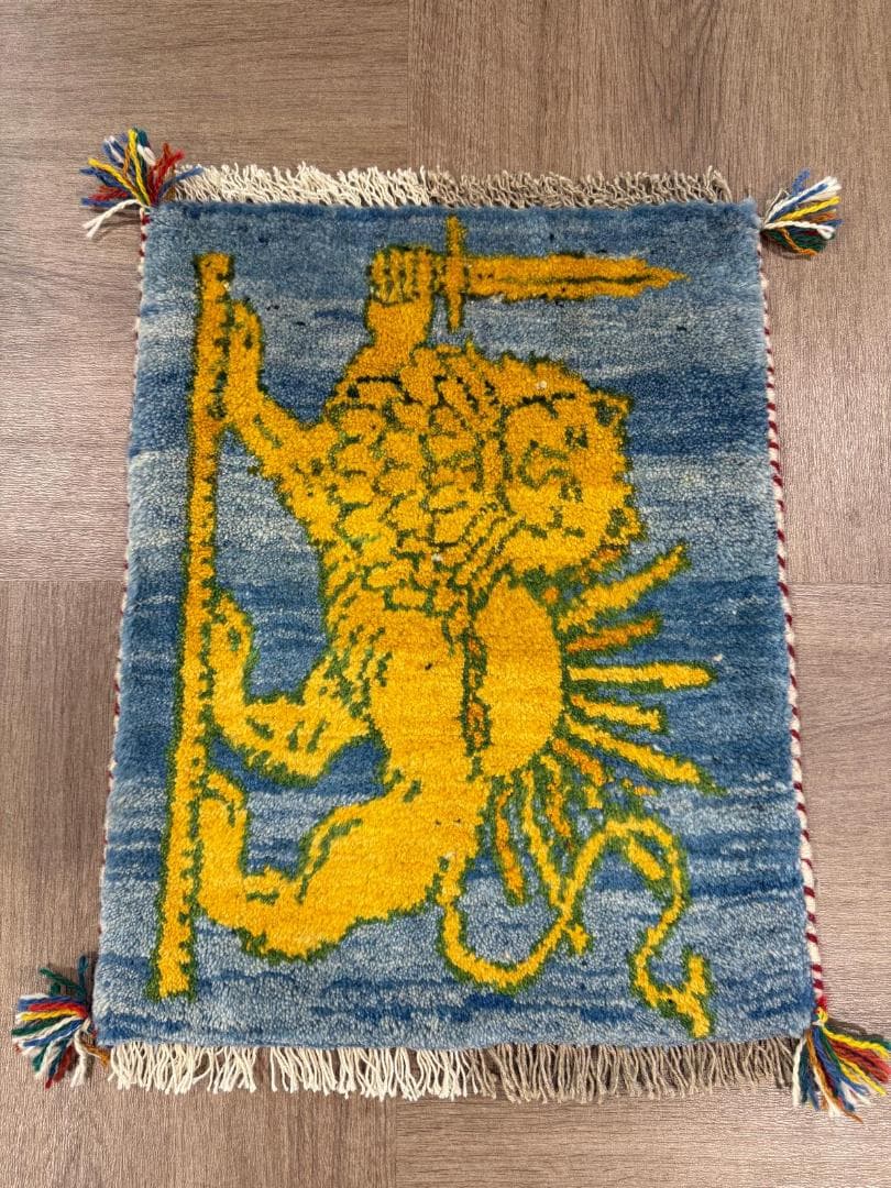 ギャッベ 44x56cm ペルシャ絨毯 手織り ギャベ 玄関マットラグ 絨毯