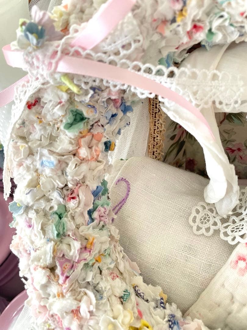 アンティークキルトで贅沢布リース両面♡ 限定１個ハンドメイド·͜· ♡