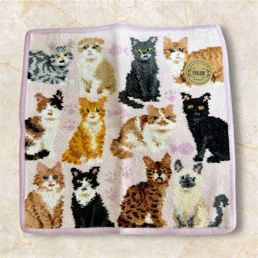 FEILER 猫デザイン ハンカチ 5枚セット