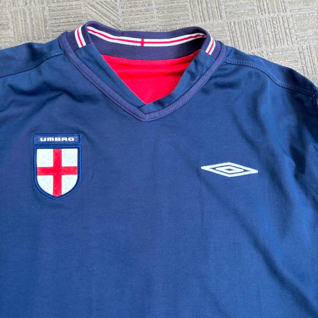 【珍品】イングランド代表 UNBRO ネイビー/レッド 長袖シャツ 10