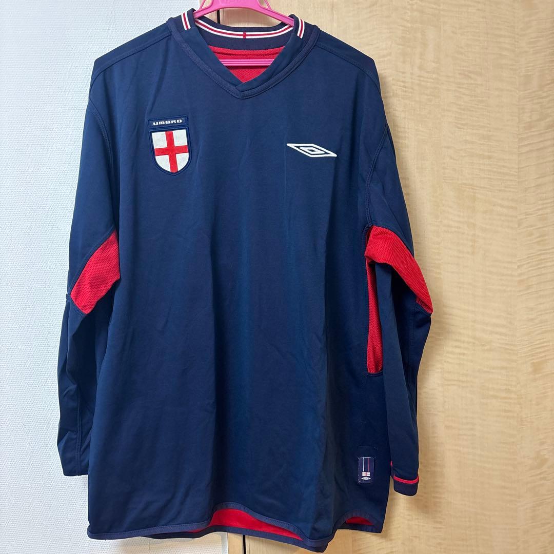 【珍品】イングランド代表 UNBRO ネイビー/レッド 長袖シャツ 10