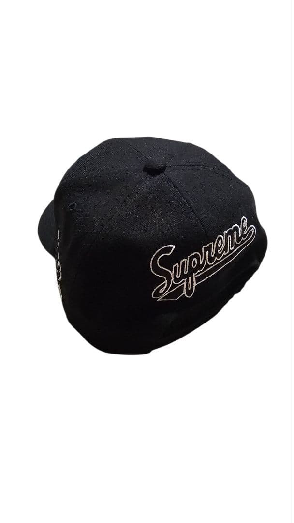supreme world famous s logo 6-panel　ブラック