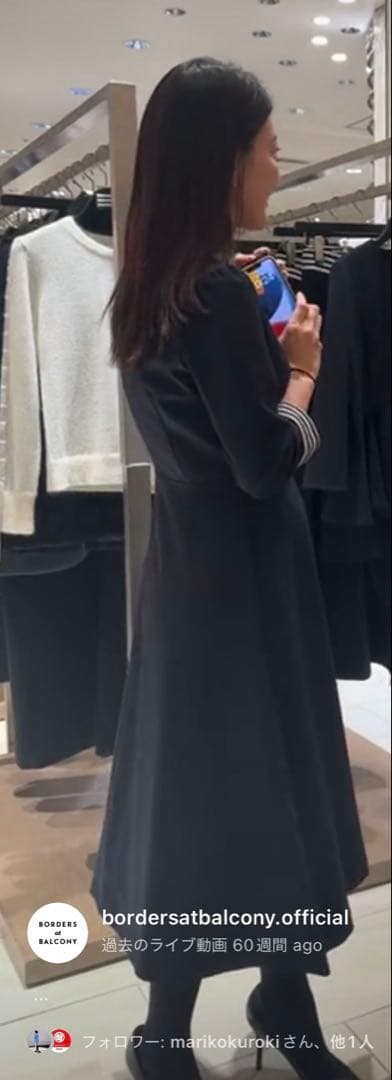 【最終価格】W FRONT WOOL DRESS ネイビー　38