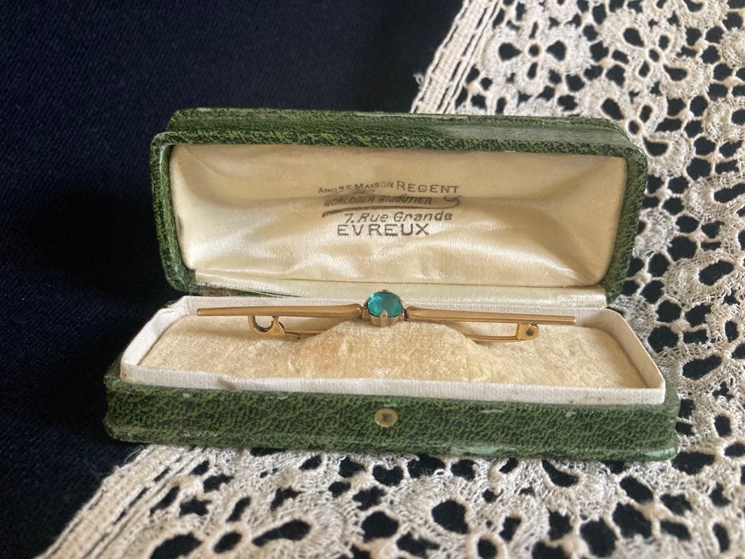 フランスアンティーク FIX K14ゴールドプレート プローチ