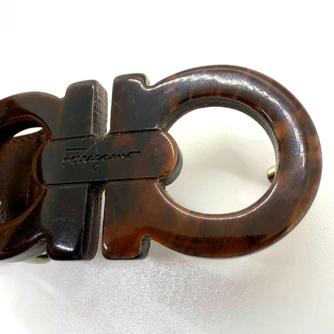 サルヴァトーレフェラガモ ダブルガンチーニ べっ甲調 レザー イタリア製 ベルト