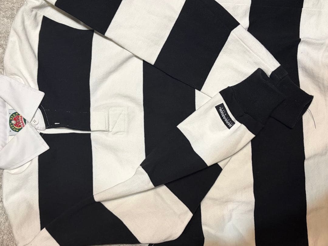 バーバリアン ストライプ ラガーシャツ 長袖 ポロシャツ