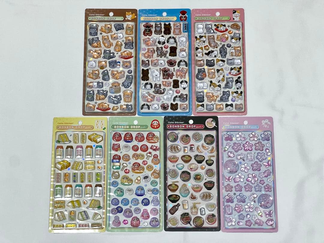 ボンボンドロップシール 和柄 新作 7種セット 正規品 c