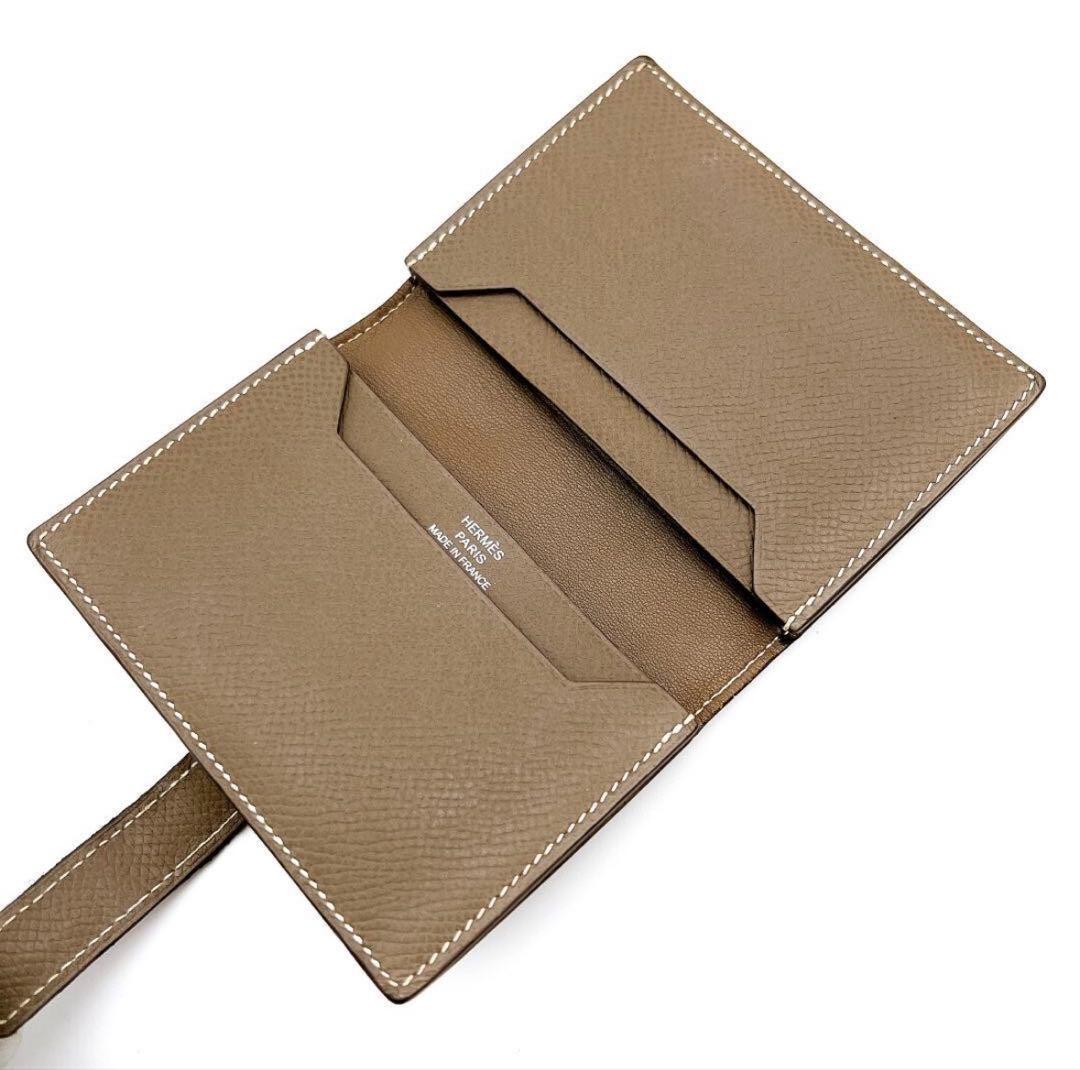 1*5様 【15】【極美品】エルメス ベアンミニ カードケース エトゥープ