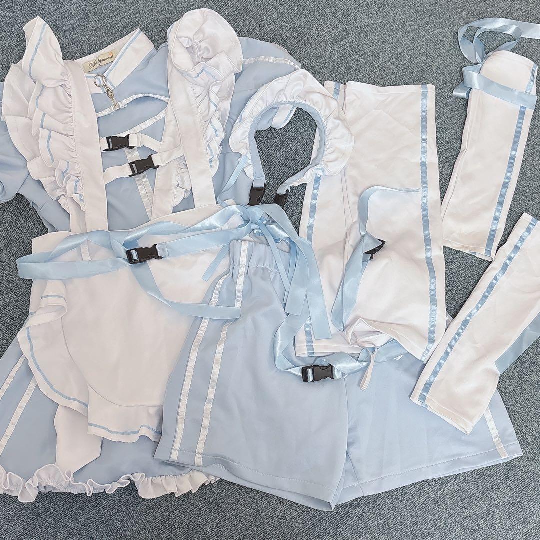 【完売品】マリームーン アクセントラインハーネスジャージメイド 水色